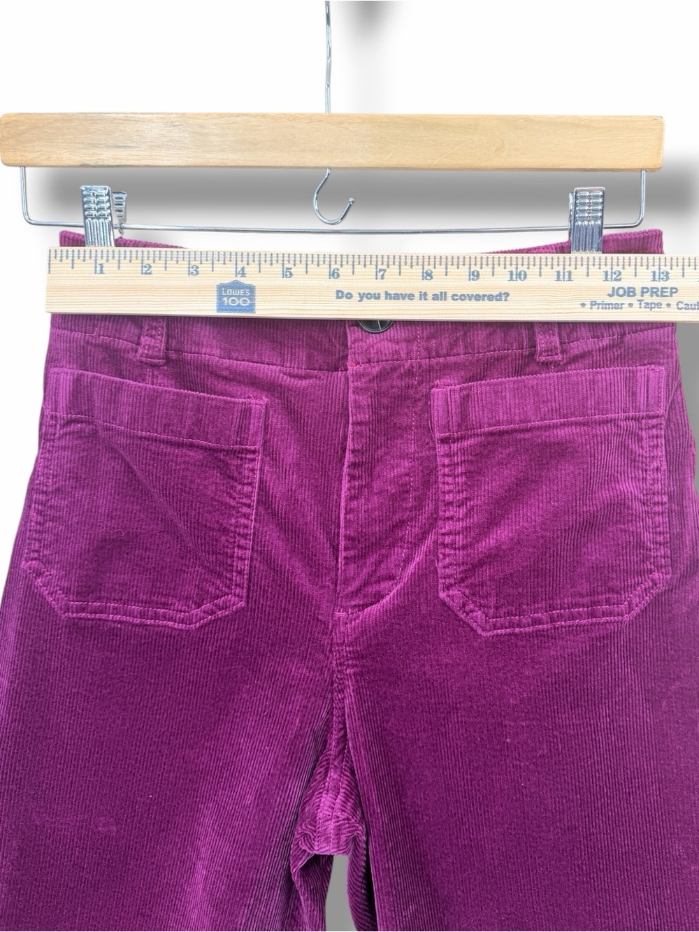 Anthropologie Maeve The Colette Wide-Leg Corduroy Crop Pants Size 26 Violet - Picture 9 of 11
